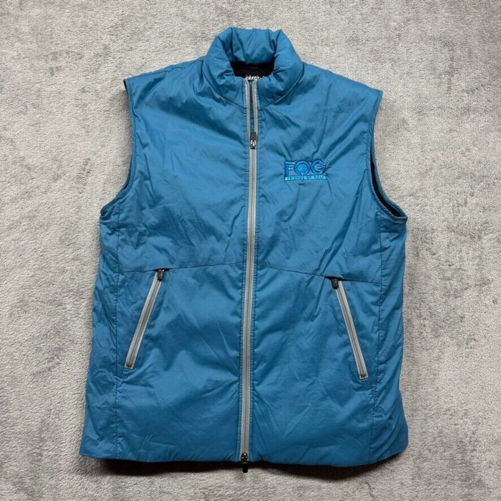 Johnnie-O Golf Vest Mens Medium Blue FOG Friends of Golf JMVT1320 Delray Outdoor
